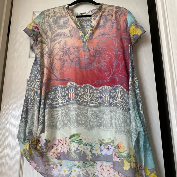 Johnny Was Silk Blouse - Picture 1 of 8